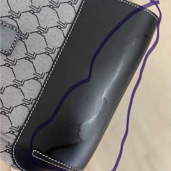 Vintage Ralph Lauren Signature Monogram Leather Canvas Shoulder Duffle Bag - Picture 9 of 10